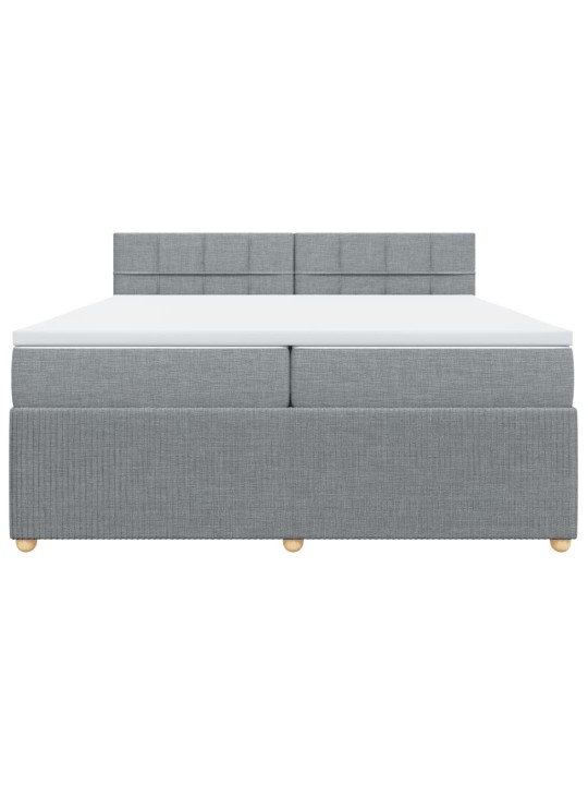 Box spring postel s matrací světle šedá 200 x 200 cm textil