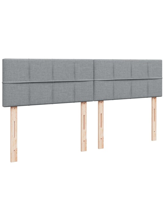 Box spring postel s matrací světle šedá 200 x 200 cm textil