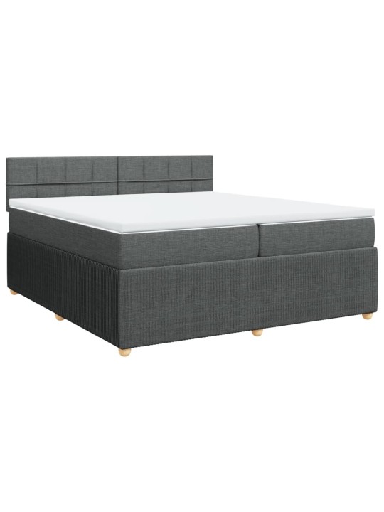 Box spring postel s matrací tmavě šedá 200x200 cm textil