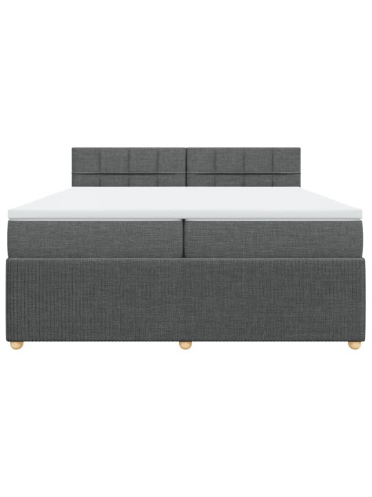 Box spring postel s matrací tmavě šedá 200x200 cm textil