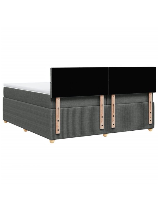 Box spring postel s matrací tmavě šedá 200x200 cm textil