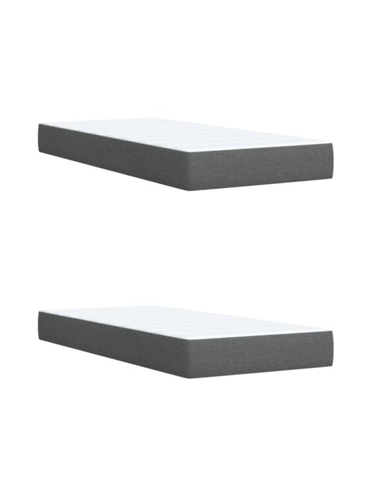 Box spring postel s matrací tmavě šedá 200x200 cm textil