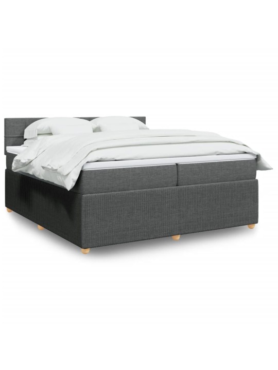 Box spring postel s matrací tmavě šedá 200x200 cm textil