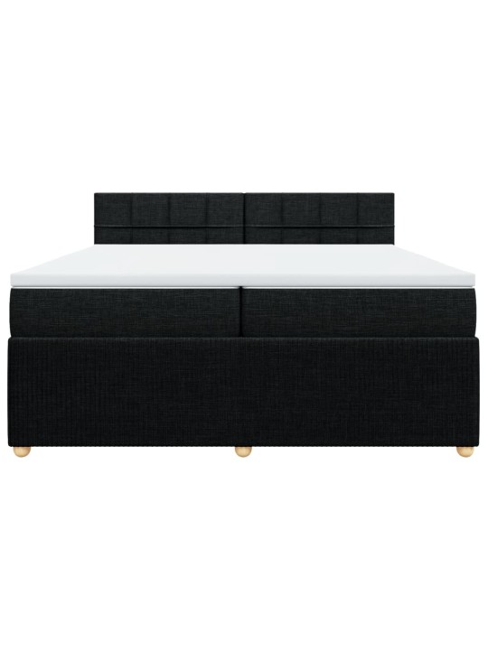 Box spring postel s matrací černá 200x200 cm textil