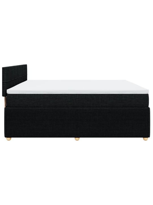 Box spring postel s matrací černá 200x200 cm textil