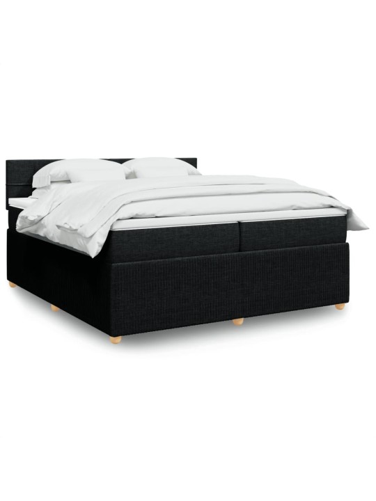 Box spring postel s matrací černá 200x200 cm textil