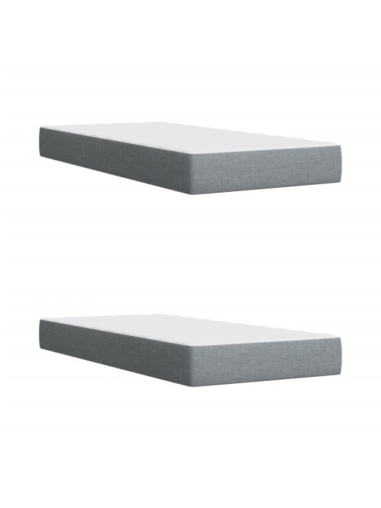 Box spring postel s matrací světle šedá 200 x 200 cm textil