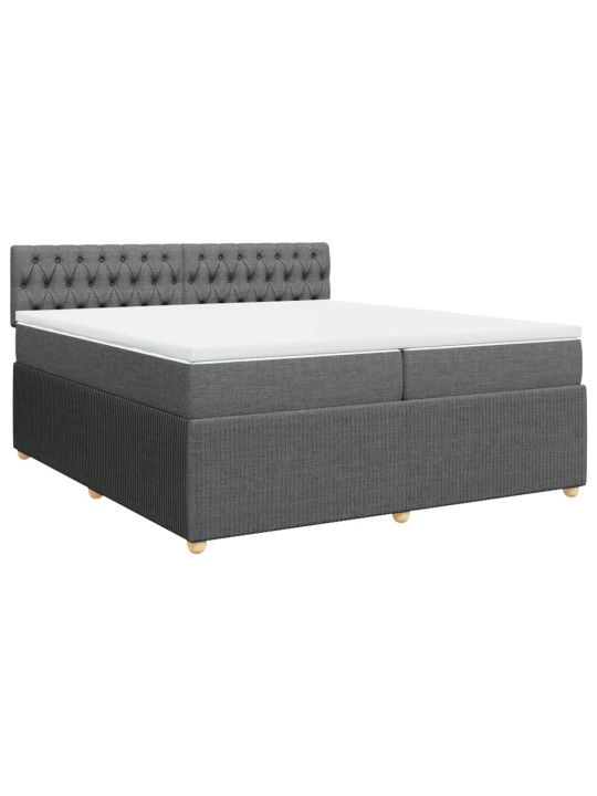 Box spring postel s matrací tmavě šedá 200x200 cm textil