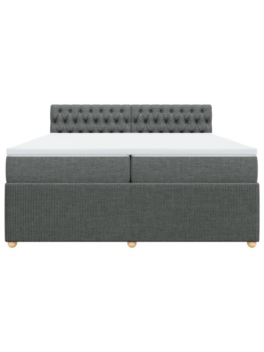 Box spring postel s matrací tmavě šedá 200x200 cm textil
