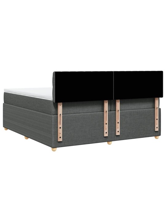 Box spring postel s matrací tmavě šedá 200x200 cm textil