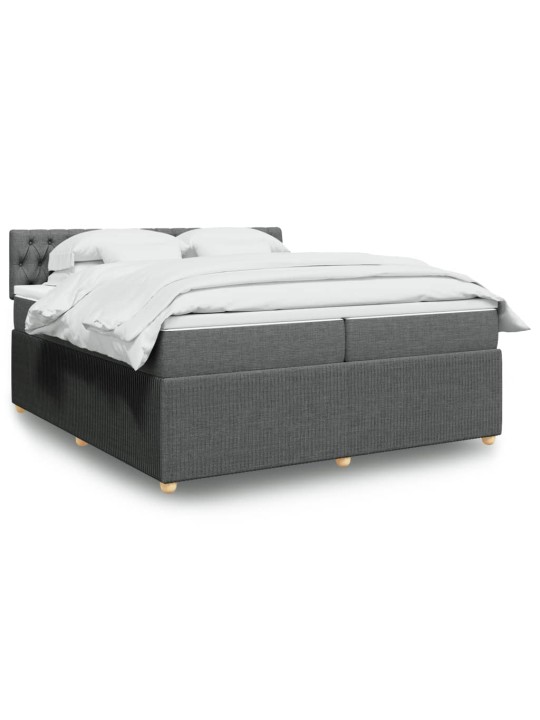 Box spring postel s matrací tmavě šedá 200x200 cm textil