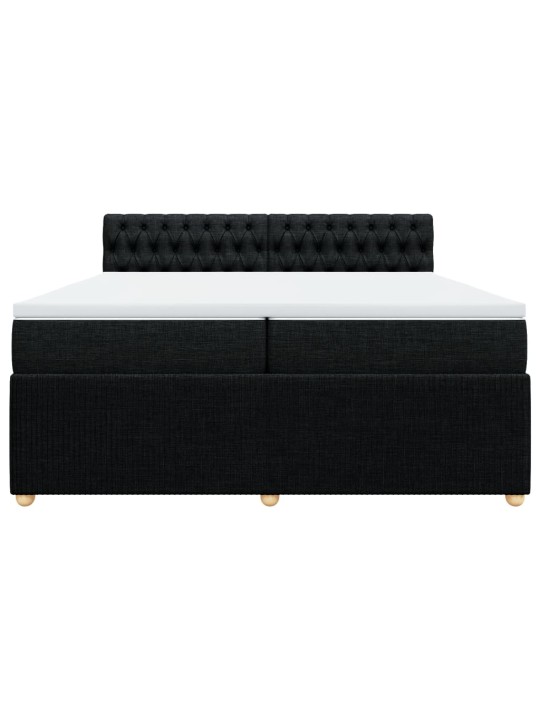 Box spring postel s matrací černá 200x200 cm textil