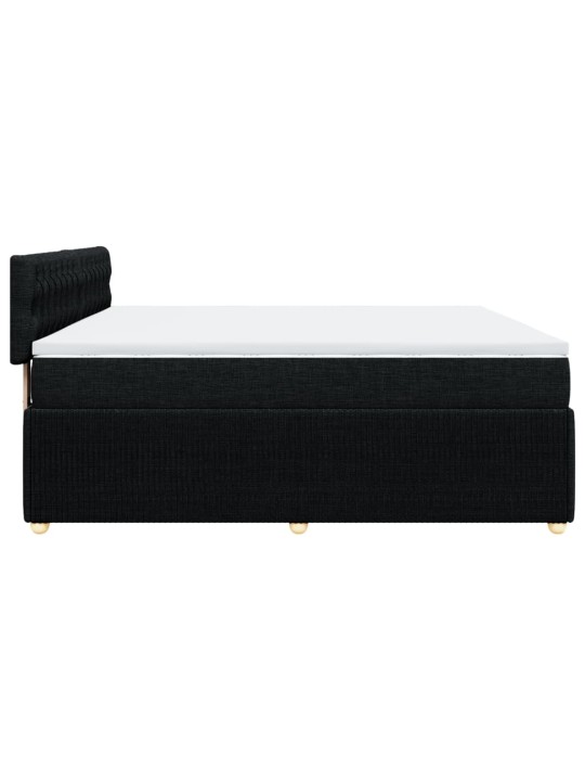 Box spring postel s matrací černá 200x200 cm textil