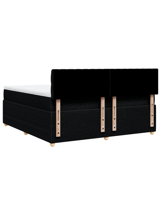 Box spring postel s matrací černá 200x200 cm textil