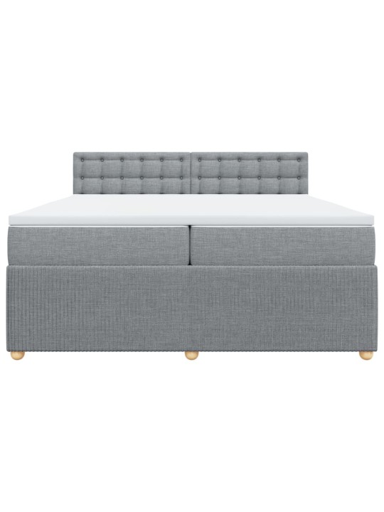 Box spring postel s matrací světle šedá 200 x 200 cm textil