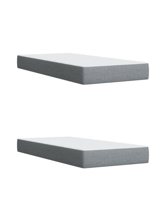 Box spring postel s matrací světle šedá 200 x 200 cm textil