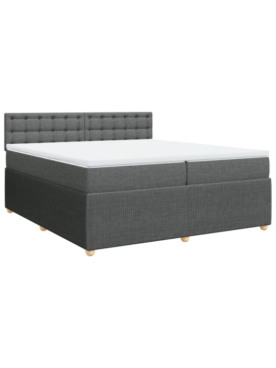 Box spring postel s matrací tmavě šedá 200x200 cm textil