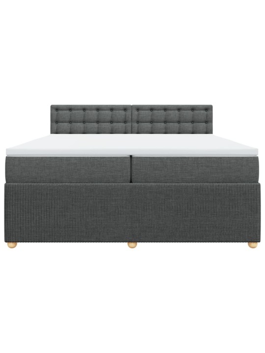 Box spring postel s matrací tmavě šedá 200x200 cm textil