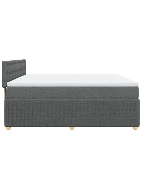 Box spring postel s matrací tmavě šedá 200x200 cm textil