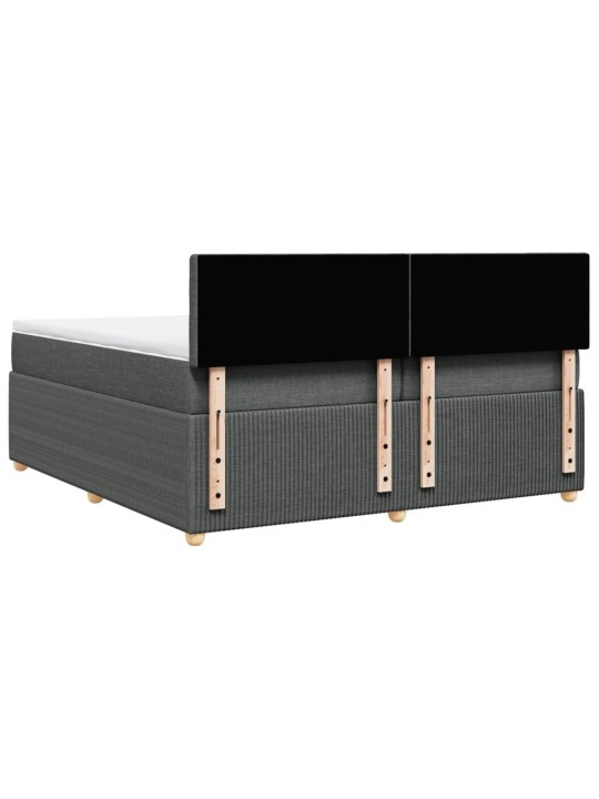 Box spring postel s matrací tmavě šedá 200x200 cm textil