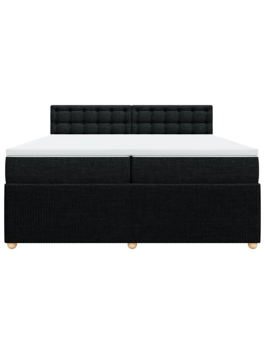 Box spring postel s matrací černá 200x200 cm textil