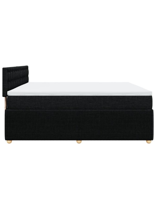 Box spring postel s matrací černá 200x200 cm textil