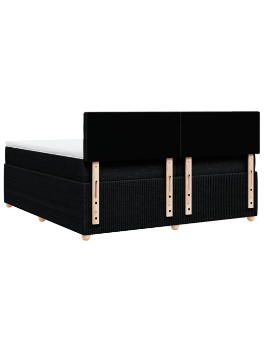 Box spring postel s matrací černá 200x200 cm textil