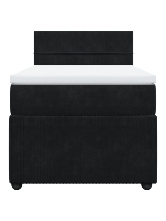 Box spring postel s matrací černá 80 x 200 cm samet