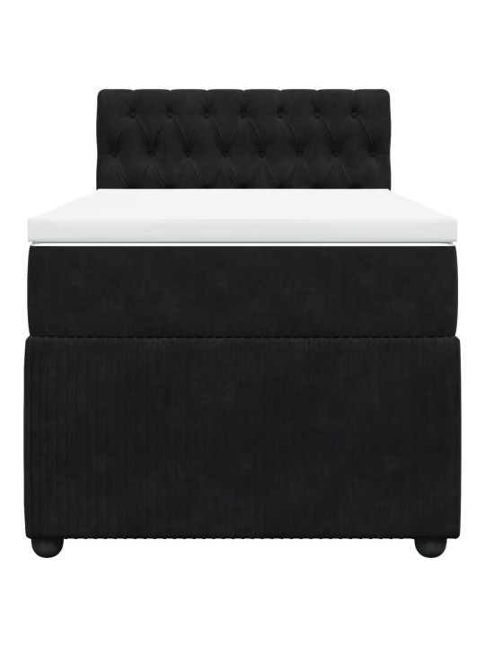 Box spring postel s matrací černá 80 x 200 cm samet