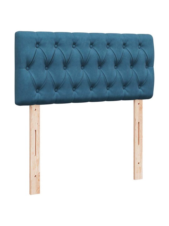 Box spring postel s matrací modrá 80 x 200 cm samet