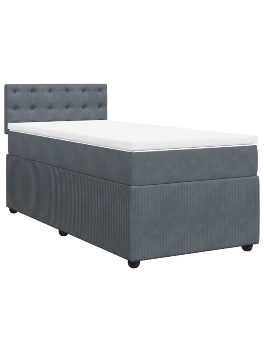 Box spring postel s matrací tmavě šedá 80 x 200 cm samet