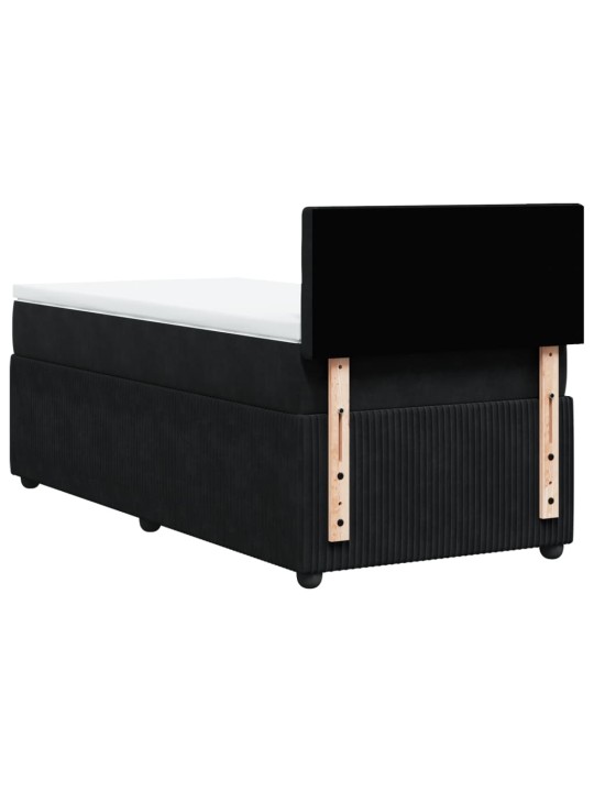 Box spring postel s matrací černá 80 x 200 cm samet