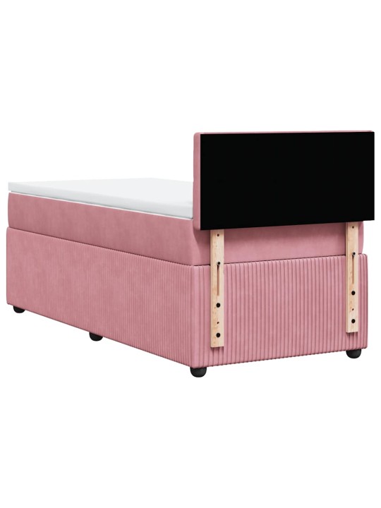 Box spring postel s matrací růžová 80 x 200 cm samet