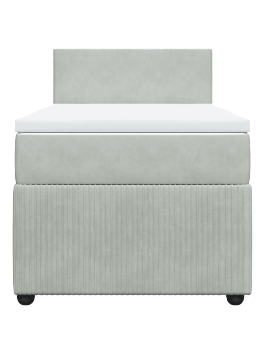 Box spring postel s matrací světle šedá 90x190 cm samet
