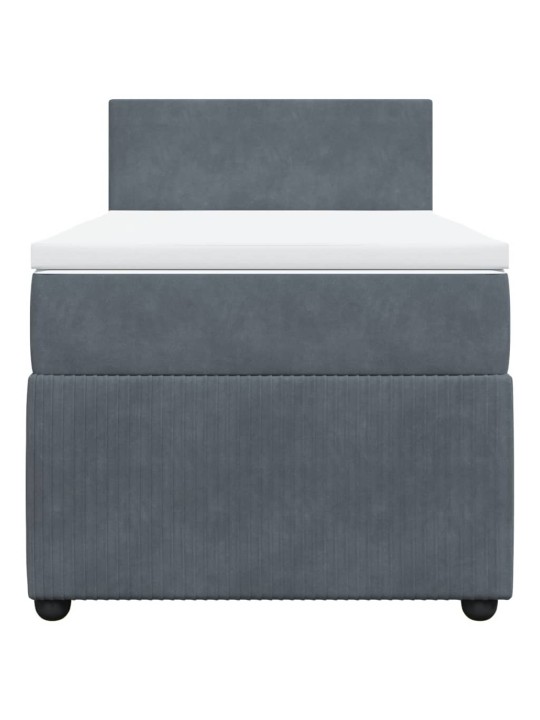 Box spring postel s matrací tmavě šedá 90x190 cm samet