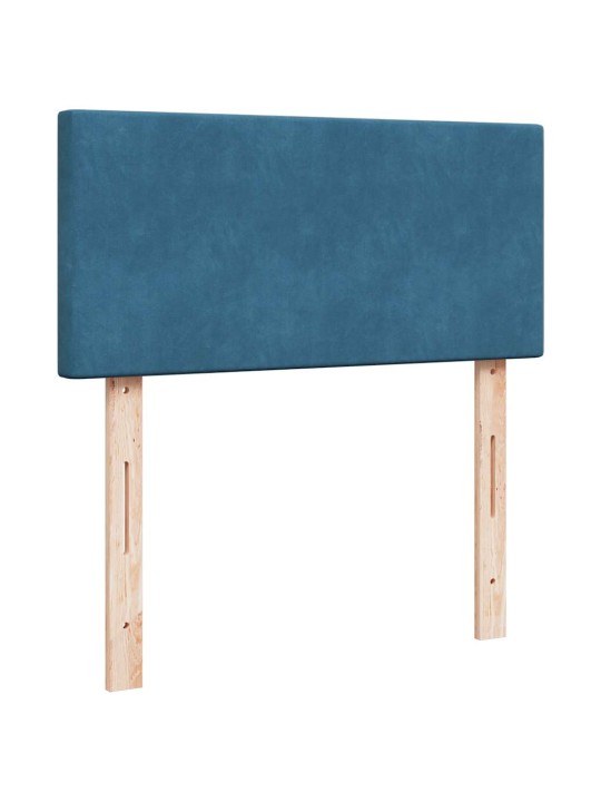 Box spring postel s matrací modrá 90 x 190 cm samet