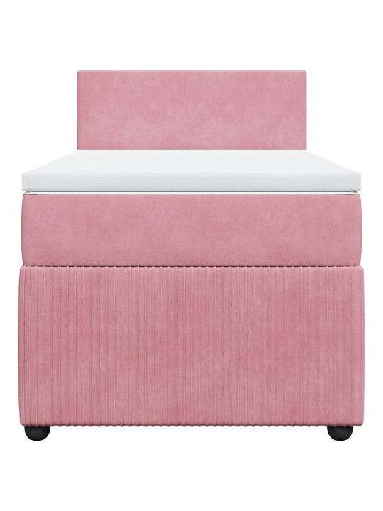 Box spring postel s matrací růžová 90x190 cm samet