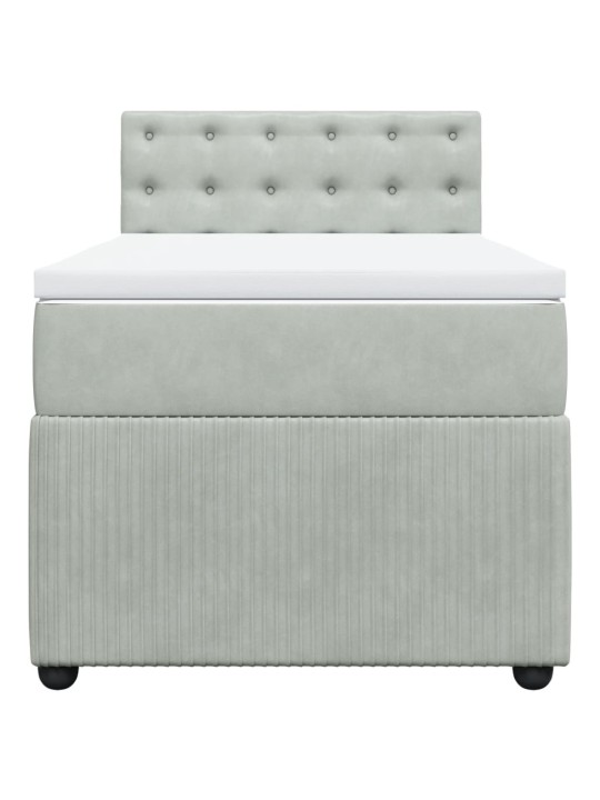 Box spring postel s matrací světle šedá 90x190 cm samet