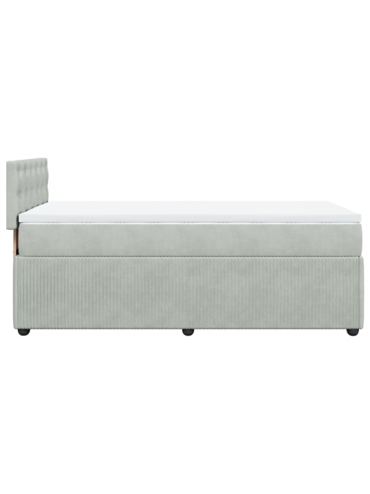 Box spring postel s matrací světle šedá 90x190 cm samet