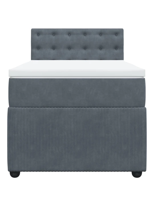 Box spring postel s matrací tmavě šedá 90x190 cm samet