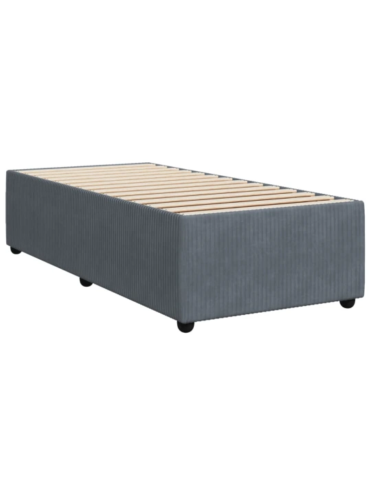 Box spring postel s matrací tmavě šedá 90x190 cm samet