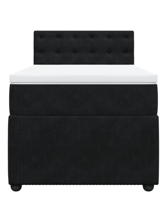 Box spring postel s matrací černá 90x190 cm samet
