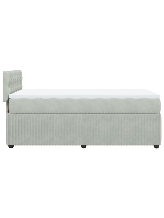 Box spring postel s matrací světle šedá 90x190 cm samet