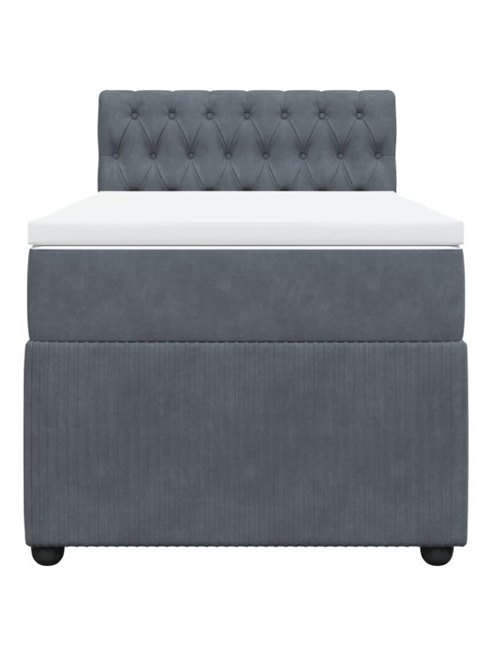 Box spring postel s matrací tmavě šedá 90x190 cm samet
