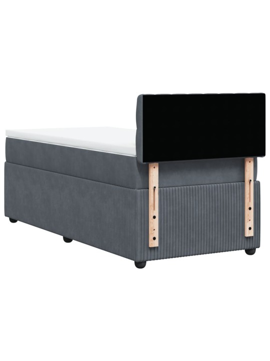Box spring postel s matrací tmavě šedá 90x190 cm samet