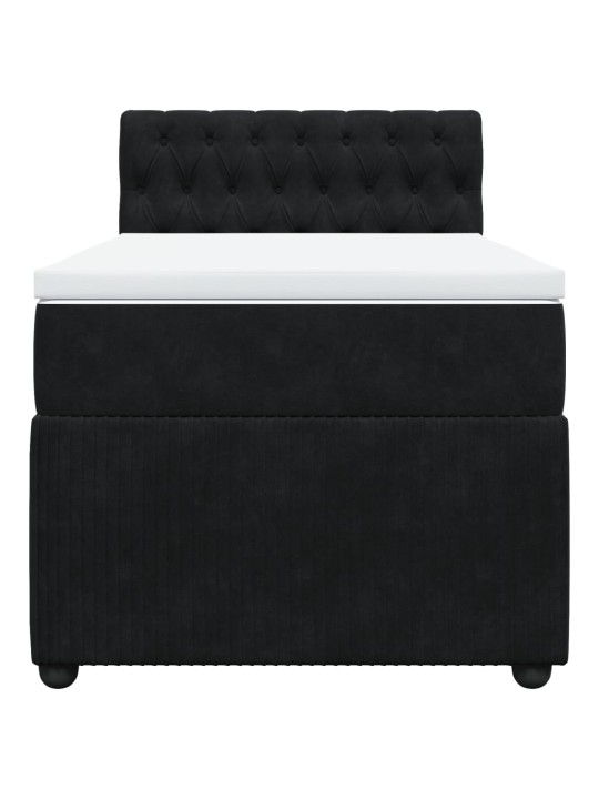 Box spring postel s matrací černá 90x190 cm samet