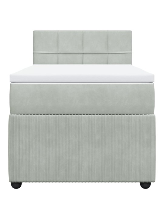 Box spring postel s matrací světle šedá 90x190 cm samet