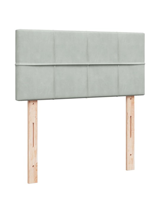 Box spring postel s matrací světle šedá 90x190 cm samet