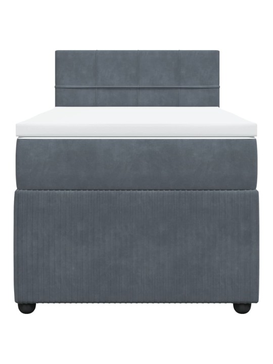 Box spring postel s matrací tmavě šedá 90x190 cm samet