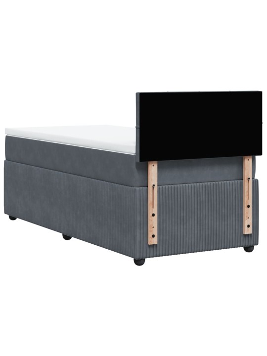 Box spring postel s matrací tmavě šedá 90x190 cm samet
